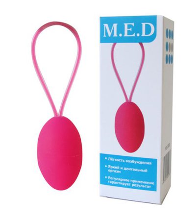 Женский интимный тренажер MED + методика упражнений, розовый, силикон, 5,3х3,5см/40г