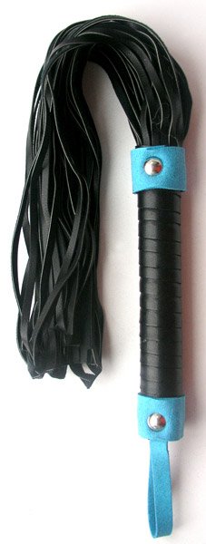 Плетка Notabu BDSM, черно-голубая, 45,5см