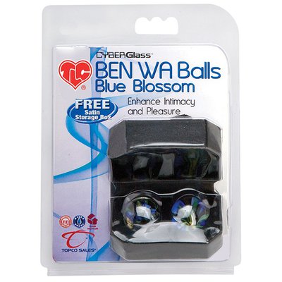 Вагинальные шарики Ben Wa balls Blue Blossom Cyber Glass™, 2,5см/2х20г