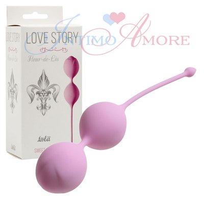 Вагинальные шарики Fleur-de-lisa "Sweet Kiss", розовый силикон, 85г/3,4х4,5см