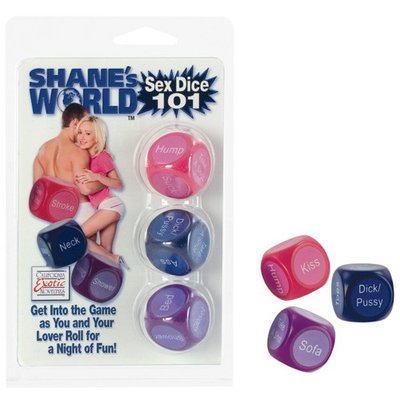 Секс-кубики Shane`s World® Sex Dice (место, действие, часть тела), 3шт, 2,3х2,3см