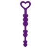 Анальные бусы сердца фиолетовые Lia® Love Beads, 21х2,5см