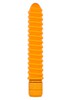 Вибромассажер Funky Ribbed с рельефом для оргазма, оранжевый силикон, 15,3х2,6см