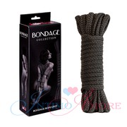 Толстая шелковистая веревка для бондажа, серая, полиэфирное волокно, 9м