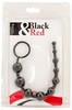 Анальная цепочка Toyfa Black&Red, черная, 30,5х0,9-2,5см