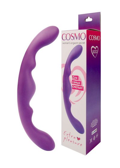 Двойной фаллос Cosmo-C для G-точки, фиолетовый силикон, 26х2-2,8см