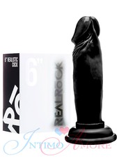 Фаллос Real cock 6' Realistic & Rocksolid на присоске, черный, 16х3,5см