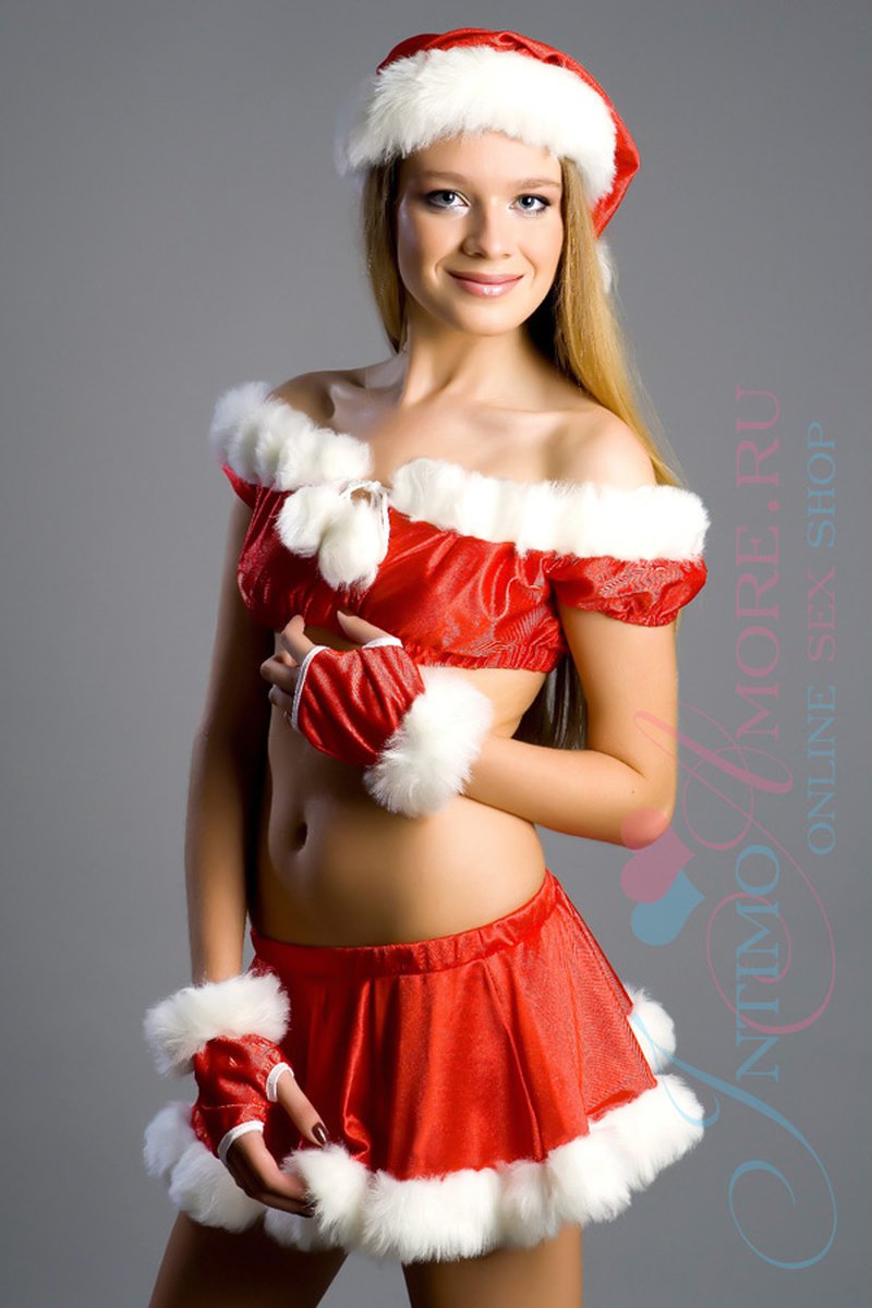 Новогодний комплект белья Santastic купить со скидкой в секс шопе  Ролевые костюмы  Снегурочка, Санта Клаус
