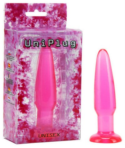 Кристальная анальная пробочка UniPlug , розовая, 11х2,5см