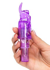 Массажер для клитора Rocket Ticklers с насадкой-кроликом, фиолетовый, 9,7х2,4см