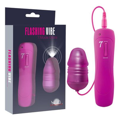 Виброяйцо с подсветкой Flashing Vibe Gland, 7 реж, розовое, 6х3см