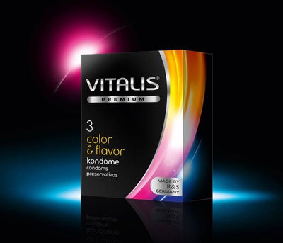 Презервативы цветные с ароматом Vitalis Premium Color & flavor, 3шт