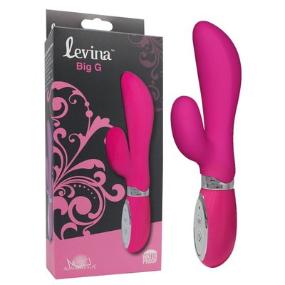 Вибратор Levina™ Big G, 30 реж, 2 мот, розовый силикон, 18,5х3,4см
