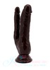 Фаллос двойной Rubicon 7,7' из Natural PVC, на присоске, коричневый, 17,8х3,5/17,5х2,3см