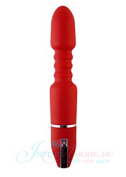 Универсальный вибромассажер Toyfa Black&Red, 10 режимов, красный, 28х4,2см