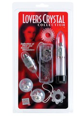Секс-набор Lovers Crystal Collection™ (вибратор, шарики, яйцо, 2 кольца), прозрачный