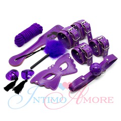 Набор аксессуаров BDSM Play Set, экокожа, фиолетовый