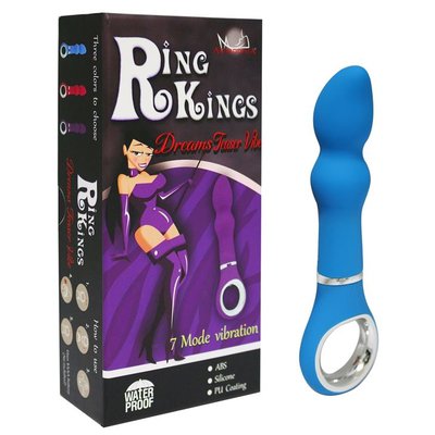 Голубой G-вибратор Ring Kings® Dream Teaser, 7 функций, силикон, 16,2х3см