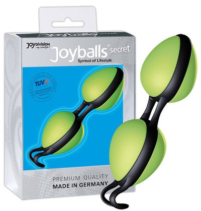 Вагинальные шарики Joyballs® secret с запатентованным шнурочком для ношения, зеленые, 3,5х4см/85г