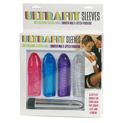 Вибронабор Ultrafit Sleeves Kit (вибратор с силиконовыми насадками), 19х3см