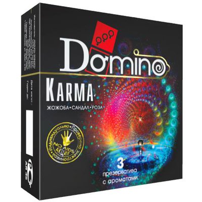 Презервативы Domino Karma аромат (жожоба, сандал, роза), 1уп/3шт