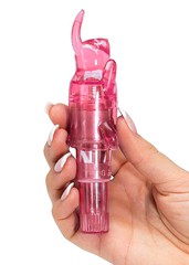 Массажер для клитора Rocket Ticklers с насадкой-кроликом, розовый, 9,7х2,4см