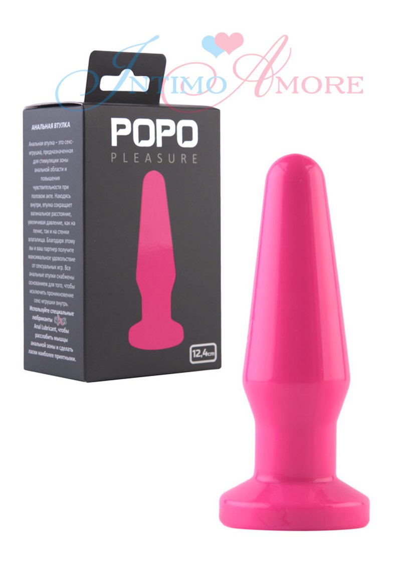 Анальная пробка TOYFA Popo Pleasure на присоске, розовая 0T-00007252 - TOYFA - Анальные пробки - Купить