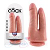 Фаллоc двойной King cock® Double penetrator, присоска O-ring совместима, 18,5(13х4/10,7х3,3)см