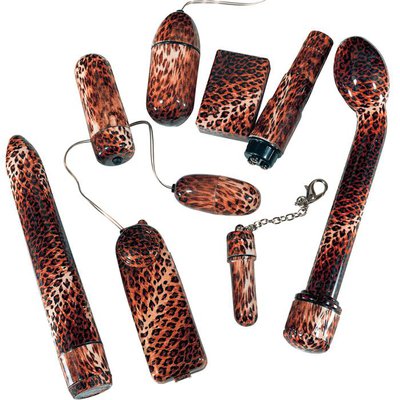 Секс-набор вибростимуляторов Safari Secrect Lodge, 7 предметов, леопардовый