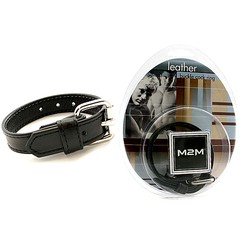 Мужское кольцо M2M на половой член и мошонку, нат/кожа с металлической пряжкой