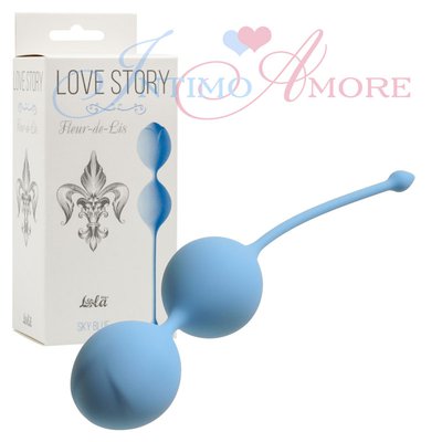 Вагинальные шарики Fleur-de-lisa "Sky Blue", голубой силикон, 85г/3,4х4,5см
