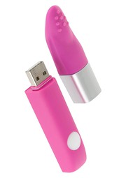 Тонкий вибратор для клитора Travel C-Sense, 7 реж, USB аккумулятор, розовый силикон, 11х1,5см