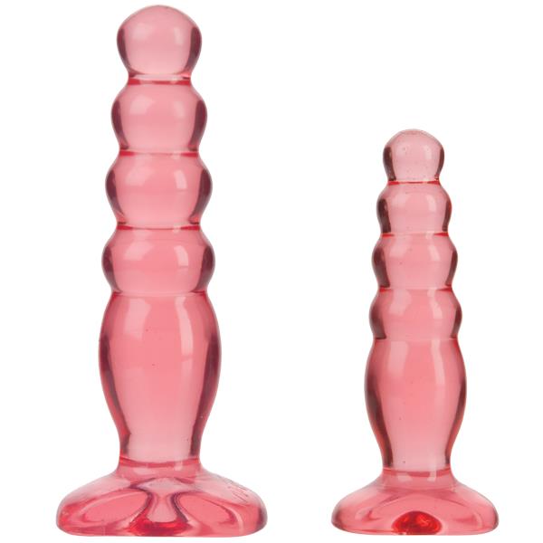 Doc Johnson Crystal Jellies Anal Trainer Kit, розовые Две анальные ёлочки Doc Johnson Crystal Jellies Anal Trainer Kit, розовые Две анальные ёлочки