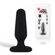 Мини анальная пробка для первого раза All about anal, черный силикон, 7,2х2,1см.