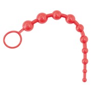 Анальная цепочка Toyfa Black&Red, красная, 30,5х0,9-2,5см