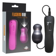 Светящееся вибро-яичко Flashing Vibe Duo Balls, 7 функций, черное, 6х3,2см