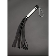 Плетка Sitabella® BDSM, натуральная кожа, черно-белая, 40см