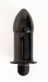 Анальная пробка с вибрацией Toyfa Black&Red, черная, 14,7х4,6см