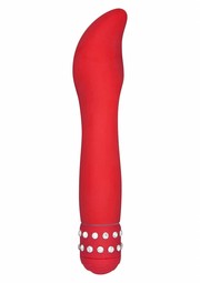 Красный G-вибратор с кристаллами Diamond Dazzler, 19,3х4см