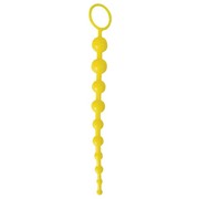 Плотная анальная цепочка для начинающих Anal stimulator, желтая, 30,5х1-2,5см.