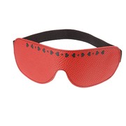 Маска Sitabella® BDSM, красная с черными сердцами, натуральная кожа