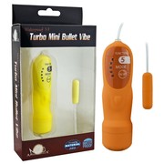 Маленькая оранжевая вибро-пулька Turbo Mini, 5 функций, 2,9х0,8см.