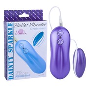 Вибро-яичко на пульте Dainty Sparkle Bullet Vibrator, фиолетовое, 10 режимов, 4,9х2,3см