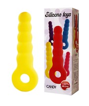 Анальный стимулятор Candy, желтый силикон, 16,5х2,5-3,3см