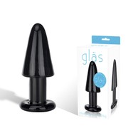 Черная анальная втулка Intruder Black GlasS, 12,5х4,5см