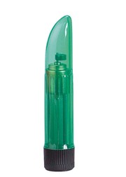 Мульти-скоростной вибратор Crystal Clear Ladyfinger, зеленый, 13,5х2,5см