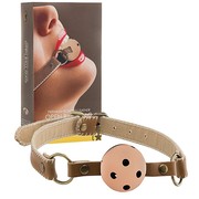 Премиум кляп Ouch! Open ball gag с отверстиями для дыхания, бежевый, d4,4см