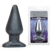 Большая анальная пробка Platinum™ Silicone The super big end, серая, 13,5х5,3см.