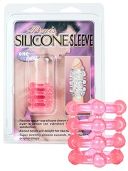 Эрекционная насадка Silicone sleeve с шариками, 4см.
