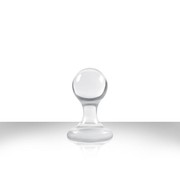 Средняя прозрачная анальная пробка Luna Balls на присоске, 8,8х4,3см